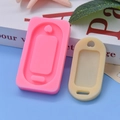 Pink oval tag silicone mold with heart cutout for DIY resin cake and craft making - Pink Oval Tag Style (618)