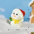 Cute resin snowman figurine with red hat and yellow scarf for Christmas micro landscape - No. 5 Snowman Pulling Hat