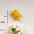 3D realistic corn fridge magnet decoration with wooden handle size 8.0x4.5cm - Corn on the Cob