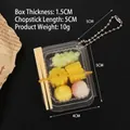 Miniature dollhouse food box charm with corn and siu mai models on bead chain - Box + Chopsticks + 1 Green Grape + 2 Corns + 1 Pink Peach + 1 Yellow Peach
