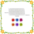 DIY flower pendant resin mold with colorful floral jewelry samples and size labels - 10-Cavity Floral Mold Type 3 / White