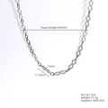 Silver-tone hollow geometric link chain necklace in 304 stainless steel, 450mm length - Geometric Hollow (567-02)