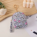 Mini unicorn backpack coin purse with black stripes and colorful rainbow illustrations - Rainbow Stripe Pony