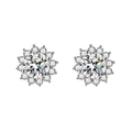 Elegant 925 sterling silver sunflower moissanite stud earrings with a halo design - Sunflower Studs