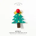 Graziosa clip per capelli ad albero di Natale verde con fiocco rosso e pois, altezza 5cm - Albero di Natale Verde (AFTS4-5)
