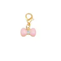 Pink enamel bow charm with zircon and gold lobster clasp for bags and shoes - Bowtie (With Rhinestone) / Style 48 Diamond Bowtie