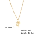 Golden stainless steel rose pendant necklace with 45+5cm chain for women - Gold Rose