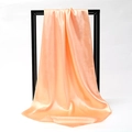 Silk satin square scarf in peach pink with elegant pearlescent luster and drape - Snow Bud (SD90-48-23)