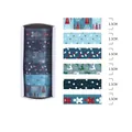 Christmas washi tape set with 6 rolls of gold foil gingerbread and snowflake designs - Style 6 (Dark Blue Reindeer Snowflake)