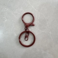 Terracotta matte metal lobster clasp and keychain ring set with 360-degree swivel joint - Brown