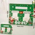 Green Christmas paper cup carrier for two jars with Santa and festive holiday patterns - Handheld Basket Christmas Green 10 Sets