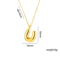 18K gold plated U-letter pendant necklace showing chain length 40+5cm and 6g weight - Letter U