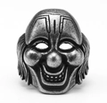 Anello maschera da joker retrò in acciaio inossidabile con finitura punk vintage - US 5 / Stile Maschera da Clown Vintage (16303)