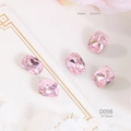 Pink 8x10mm cushion cut glass rhinestones for luxury nail art and jewelry making - D098 Cushion 8X10mm