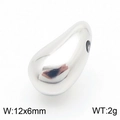 Orecchini a goccia in acciaio inossidabile argento lucido 12x6mm gioielli - Accessorio Pendente a Forma di Fagiolo Argento (KLJ8713-Z)
