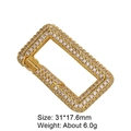 Macro view of gold plated zircon pave connector link for DIY jewelry, 31x17.6mm size - Style 42: Copper Micro-set Zircon Connecting Clasp