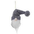 Gnomo natalizio con cappello lavorato a maglia grigio e barba bianca su fondo bianco - Sfera / Grigio