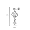 Piercing per cartilagine in acciaio argento con pendente a cuore in zircone e vite - Stile 10 Pendente Cuore / Argento