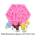 Molde de silicona rosa de Navidad con renos y hombre de jengibre para repostería - 2# Colección de Elementos de Navidad / Rosa