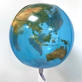 Spherical 4D Earth pattern aluminum foil balloon with detailed world map print - 4D Sphere Transparent Earth / 22 Inch
