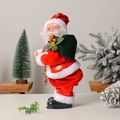 Electric twerking Santa Claus plush toy with music and green gift bag for Christmas decor - Twisting Hip Santa with Gift Bag