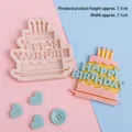 Silicone happy birthday cake mold with 3D tiered design and lettering for fondant - Pink