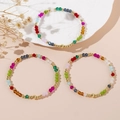 Colorful crystal beads friendship bracelet with gold accents and adjustable cord - Colorful Faceted Bead Gold (C-S24030901A)