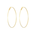 Classic oversized round gold-plated stainless steel hoop earrings with a mirror finish - 70mm / Gold
