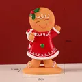 Christmas gingerbread girl resin ornament with red dress and candy cane 16cm - Girl with Cane - Large