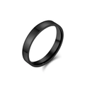 Minimalistische zwarte roestvrijstalen ring met vlakke buitenkant en ronde randen - 4MM Zwart