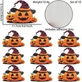 Halloween pumpkin stickers with purple wizard hats for DIY party table decorations - Pumpkin Stickers