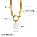 Macro della catena a serpente dorata con pendente di perla, larghezza 0.5cm e peso 13.3g - Catena a Serpente Con Stile Perla Irregolare (NB-N1243) / Oro 18K