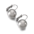 Minimalist silver spherical stainless steel hoop earrings with polished metal finish - Steel Color 10MM