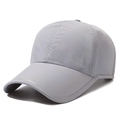 Lightweight breathable light grey baseball cap in quick-dry fabric for outdoor sun protection - Adjustable / Light Gray