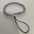 Fashionable beaded phone charm with purple faceted crystals and rhinestone spacers - Purple Faceted Crystal Rhinestone
