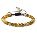 Verstellbares Yoga-Armband mit 6mm Natursteinperlen in erdigem Gelb und Drachenachat - Gelber Drachenachat