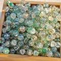 Lake green and sky blue glass beads with gold foil for DIY jewelry making - M72# Coffee Fruit Green [8MM Water Dyed]