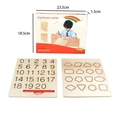 Wooden number and shape tracing board for toddlers practicing fine motor skills - Double-Sided Number & Shape Tracing Board