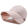 Pink sun visor hat with adjustable brim and athletic embroidery for outdoor activities - Adjustable / Light Pink