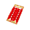 Set of 12 red velvet Christmas bows for tree decoration with golden metallic ties - Red 12Pcs/Card Pack