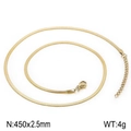 Chaîne serpent plate dorée de 2,5mm en acier inoxydable avec fermoir mousqueton - Collier Or 2.5mm 45cm