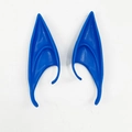 Cosplay latex elf ears in vibrant blue color for Halloween party costume prop - 12CM OPP Bag / Dark Blue