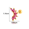 Clou d'oreille en acier inoxydable doré avec zircon rose de forme marquise - Or Rose Rouge