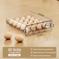 Tiroir de rangement pour 20 œufs transparent de 24,8x21,5x7cm pour le réfrigérateur - Boîte à Œufs Transparente Grande Monocouche 20 Grilles