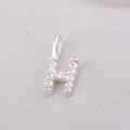 925 sterling silver letter H pendant necklace with sparkling cubic zirconia inlay - Letter H / Silver