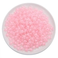 DIY pink acrylic flower star beads in white dish for handmade jewelry making - Transparent Pink Star