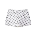 Pantalones cortos blancos de cintura alta para mujer con lunares negros en plano - Blanco