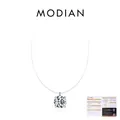 S925 silver moissanite pendant on invisible fishing line with GRA certificate - 925 Sterling Silver/Moissanite / Round Style (MSN0145)