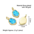 Unregelmäßiger blauer Opal-Anhänger mit 18 Karat vergoldetem Kupferrahmen - Anhänger F (Blau)