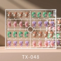 DIY resin nail art charms featuring cute 3D cartoon animals with flowers on board TX-048 - TX048 (32Pcs Mixed Color Animal Set)